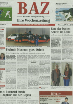 Pressebericht BAZ vom 27.03.2013